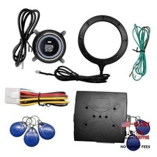 Car Push Engine Start Button Kit, Anti-Thief Auto Alarm System Smart RFID Push
