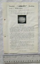 Vintage leaflet: Swedish Arkits Basketry - sewing basket, 37