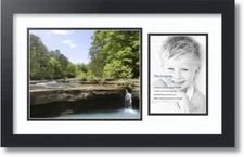 ArtToFrames Collage Mat Picture Photo Frame 2 Openings in Satin Black 190