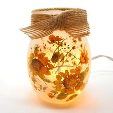 Stony Creek Decorative Lighted Glass Sunflowers by Lisa Audit 4" Jar LAS80A