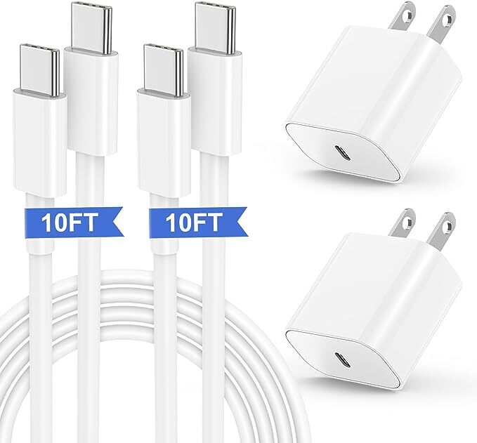 4 Pack Super Fast Charger Type C For iPhone 15, 15Pro, 15 Plus, 15