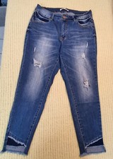 Encore Jeans Women’s Jeans Ripped Look Blue Cotton Blend Size 14