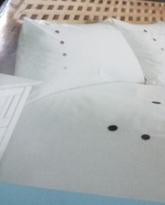 Sainsburys White with Brown Spots Single Duvet Cover and 1 Matching Pillow Case