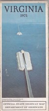 1971 Official State Issue Road Map of Virginia