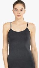 4 Women's Plain Camisole Tank Top with Adjustable Straps Dark Grey XL