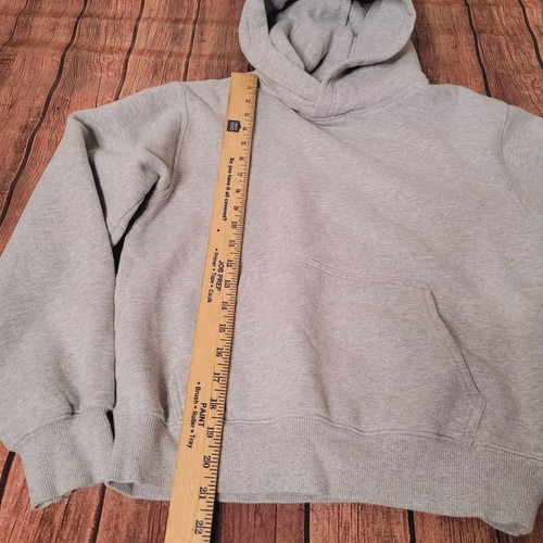 Aritzia Tna Hoodie Womens XS Light Gray Cozy Fleece Pullover Kangaroo Pocket - Picture 3 of 9