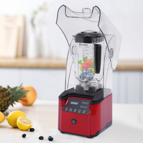 2200W Commercial Professional Blender W/ Shield Quiet Sound Enclosure Timer - Afbeelding 1 van 11