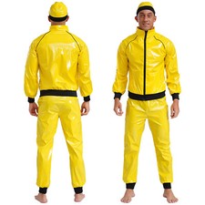 Herren Rapper Anzug Hip Hop 3-teilig Cosplay Outfit Jazz Jacken Outfits Mantel