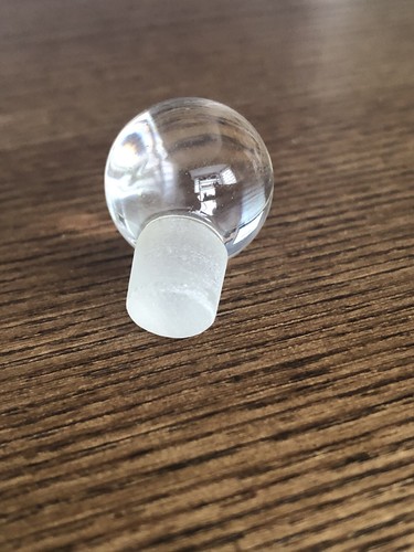 Un tappo in vetro sfera di cristallo trasparente lucido alto per bottiglia profumo, misura collo 8 mm - Foto 4 di 4