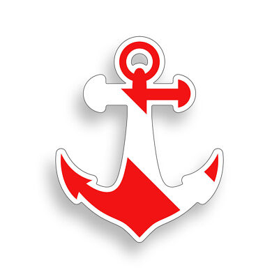 Sailor Diver Down Anchor Navy Scuba Dive Sea Sticker Decal
