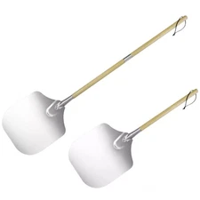 Pizza Peel Aluminum 35 Inch Long Extendable Pizza Paddle Detachable Wood Handle