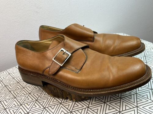 Bally Scribe Acanto Men’s Size 12.5 Monk Strap Loafer Beige Tan Leather - Picture 2 of 12