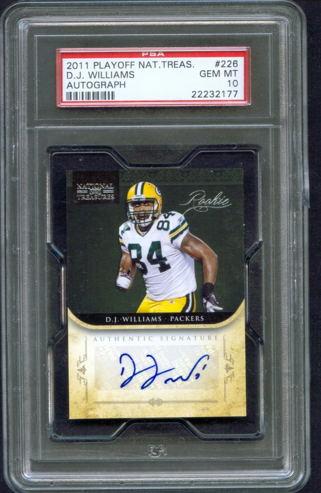 DJ Williams Playoff National Treasures #226 Autograph