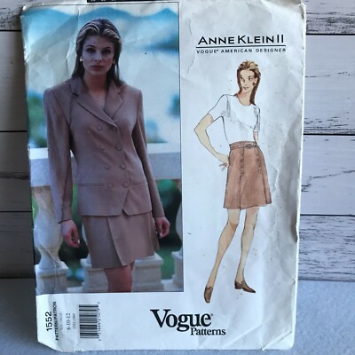 Anne Klein II Vogue Sewing Pattern 1552 Size 8-10-12 New Uncut