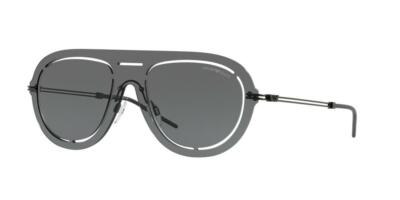 Emporio Armani Black-silver Aviator Sunglasses Emporio Armani | Accessories | Armani Blacksilver Aviator  main image 3