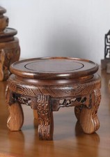 Natural Solid Wood Base Vase Flower Pot Bonsai Plant Decor Shelves Buddha Base