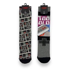Nintendo Socks Mens Large 10-13 Switch 2 NES Controller Super Mario Luigi 2 Pair