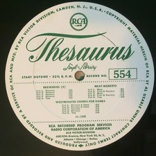 RCA Thesaurus LP Radio Jingles Camera Shops Breweries Meat Markets Plumbing VG+
