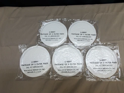5 Packages of Water Filter Pads - Wallace & Tiernan Co. WWII -2 Pads Per Wrapper