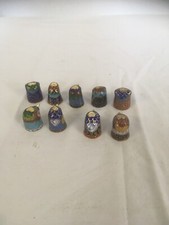 Decorative Thimbles Collection of 9 Chinese Cloisonné Bird Thimble (4/-)