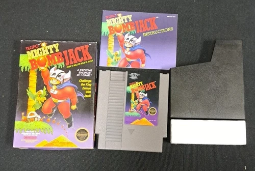 Mighty Bomb Jack (Nintendo NES, 1987) Complete in box w/ manual CIB tested