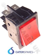 16 AMP RED ROCKER SWITCH POWER ON OFF DOUBLE POLE 4 PIN (22X31MM) 230V PART CSUK