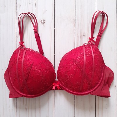 Adore Me Abela Push Up Bra in Red Size 36B