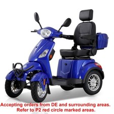 Heavy Duty 4-Wheel Mobility Scooters 31 Miles 3-Speed 800W 500lbs Capacity Blue