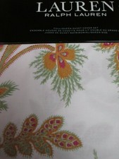 New Ralph Lauren LIANA Multi White Green Floral 3pc Duvet Set - Full/Queen