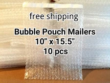 Lots of 10 10" x 15.5" BUBBLE OUT BAGS POUCHES SELF SEAL MAILERS BAGS WRAP CLEAR
