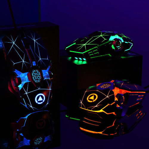 Ergonomic Wired Gaming Mouse RGB Mute Mouse LED Backlit 3200dpi 6 Button USB - Picture 3 of 15