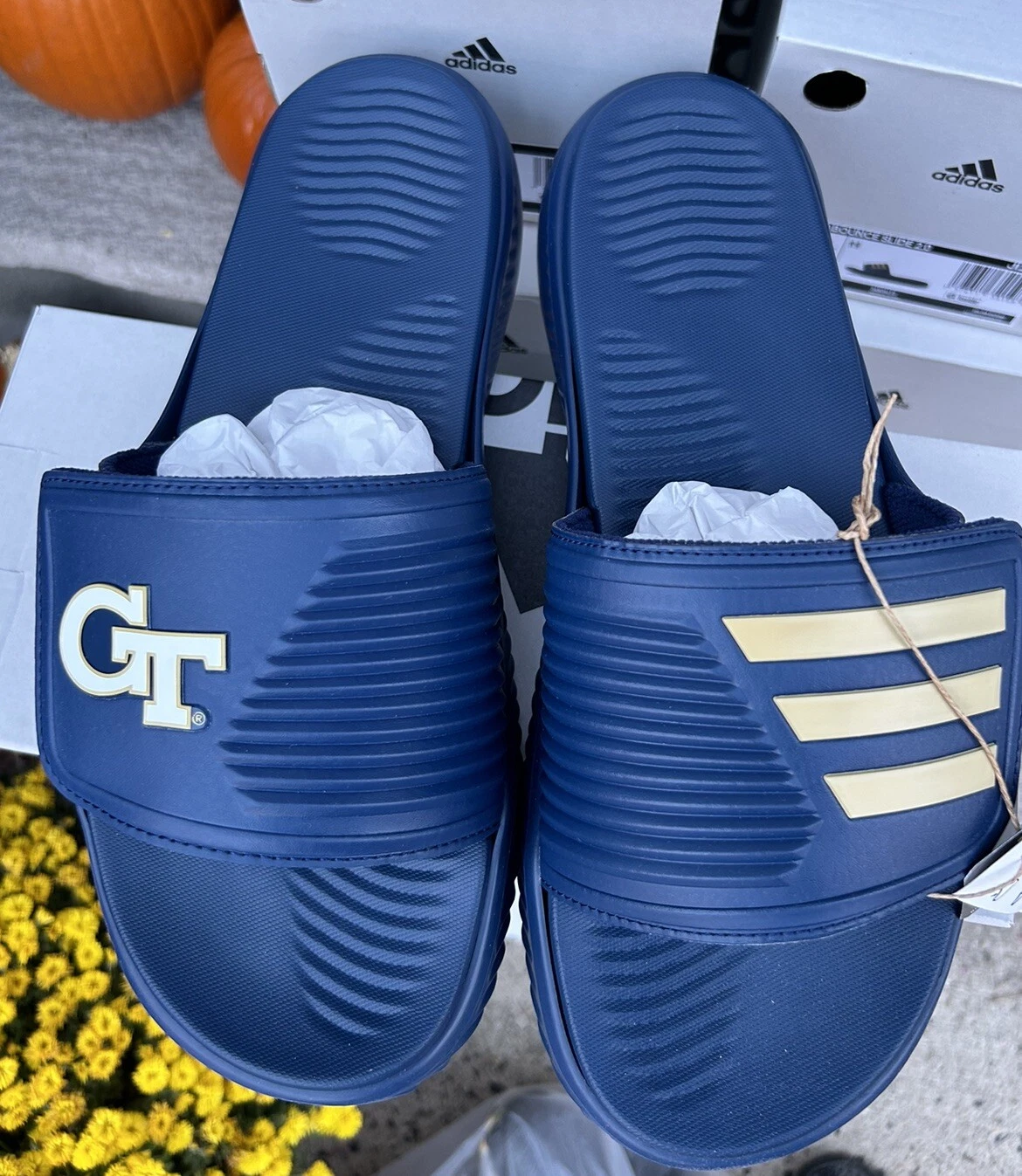 Sandali Adidas da uomo Alphabounce 2.0 Slides NCAA Georgia Tech GT blu JI2519