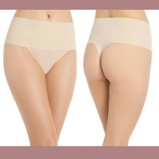 NWT 24 Spanx Medium Undie-tectable Thong in Soft Nude T1847