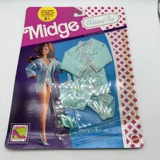 1990 Midge Wedding Day Fashions Teal Floral Honeymoon Outfit Mattel 9631