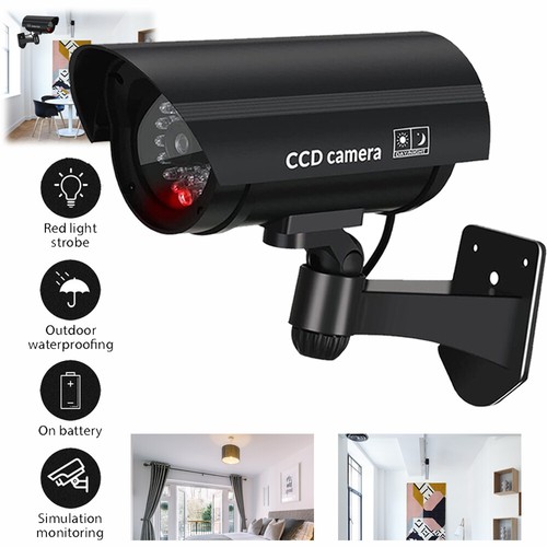 2 PC Dummy Camera CCTV Security Surveillance Cam Fake Red IR LED Outdoor Indoor - Picture 6 of 14