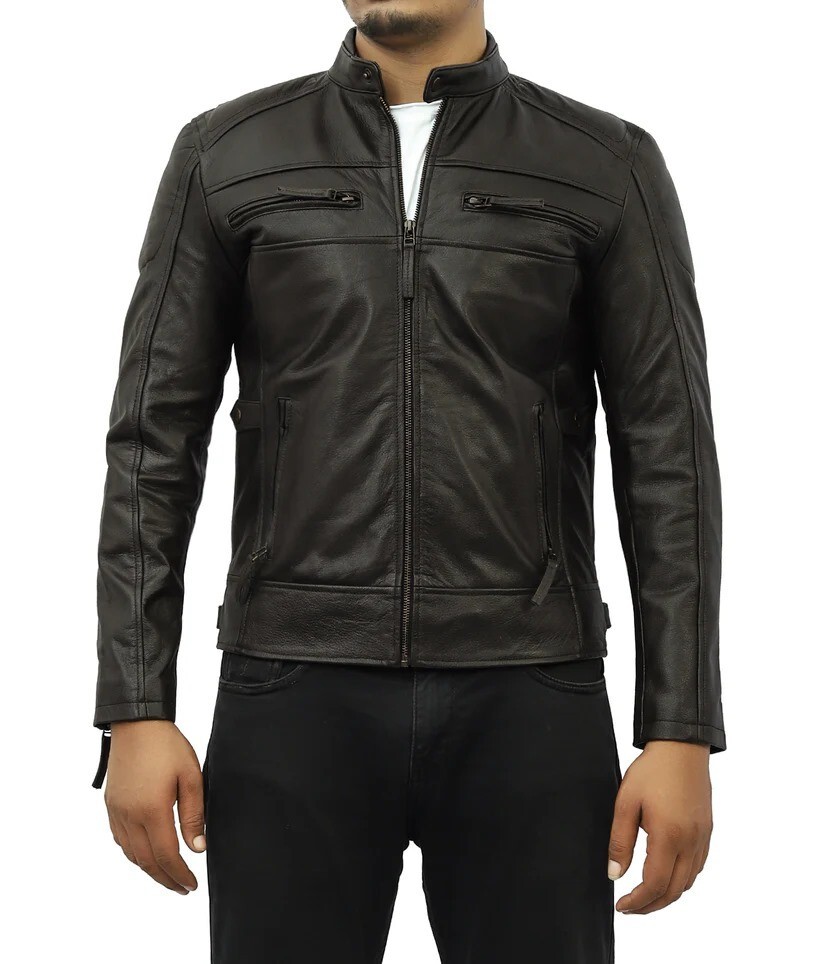 Men's Custom-Fit Real Leather Biker Jacket – Premium Quality