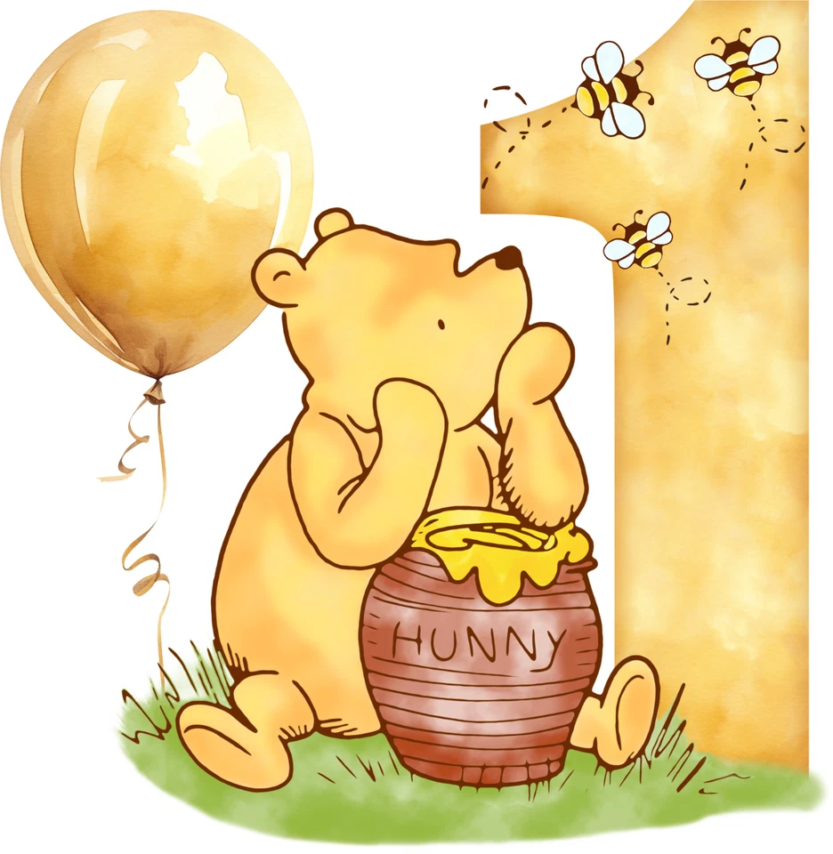 Letrero de patio de decoración de fiesta Winnie-the-Pooh primer cumpleaños Foto 2 de 4