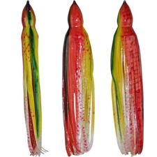 5.5" to 8.5" Octopus Hoochie Squid Skirt - Wounded Squid - 3 Pack