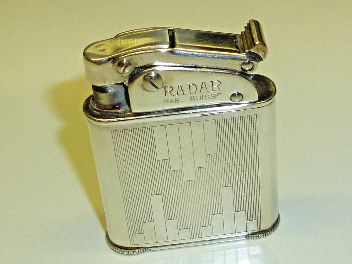 Radar Vintage Automatic Pocket Lighter - Silver Plated - Fab 