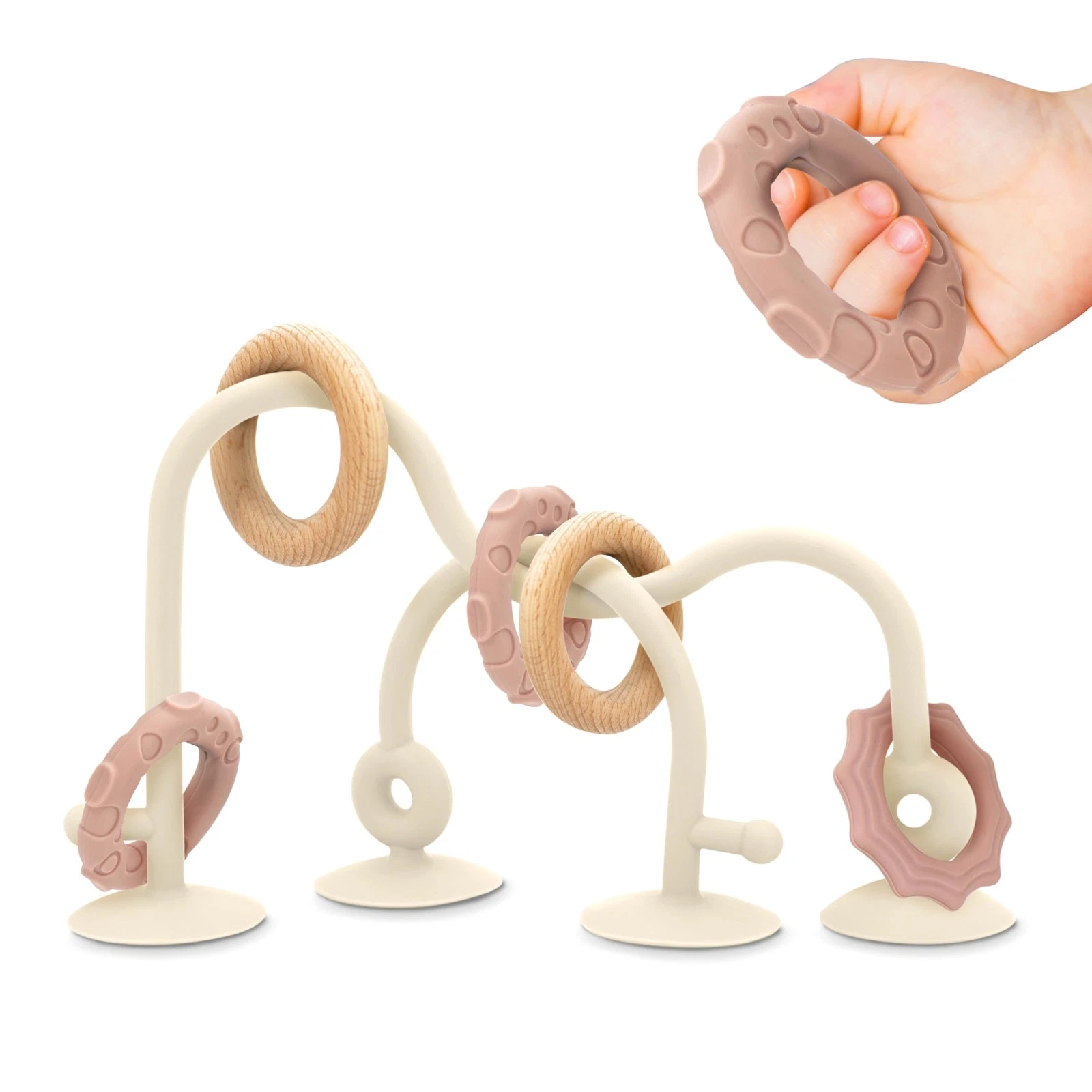 Baby Suction Cup Sensory Toy - Gentle 24hr Adhesion Montessori Sensory Teethi...