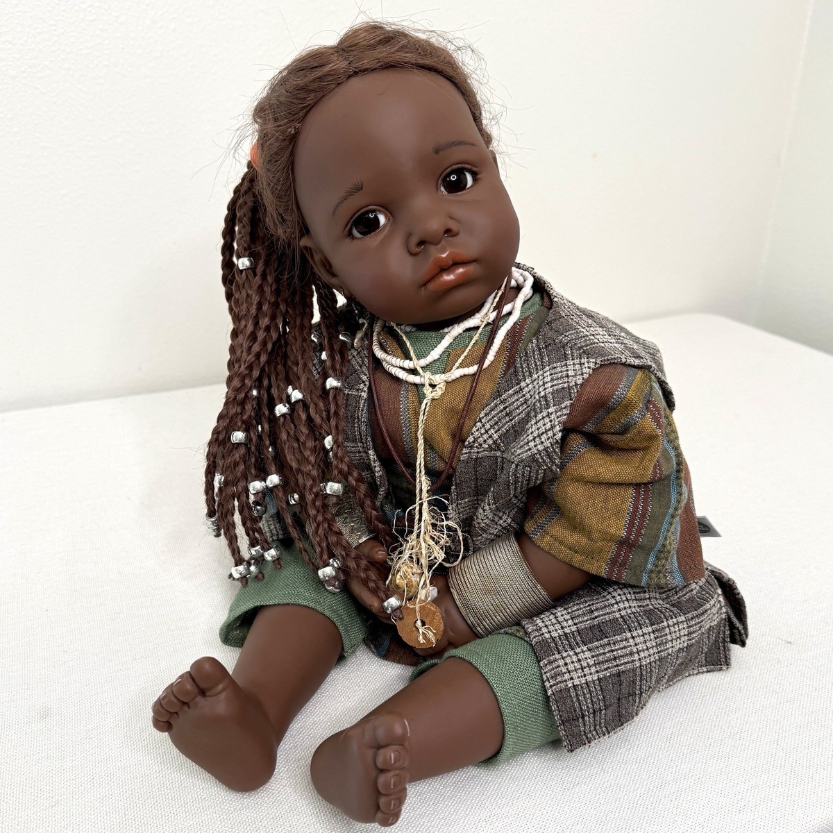 Gotz Dribble Baby Carlos African Artist Doll Alkis 21” 348-22 with