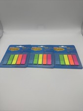 Lot Of 375 Staples Stickies Page Flags 125 Ct X 3 Pack Set of 5 Bright Colors 