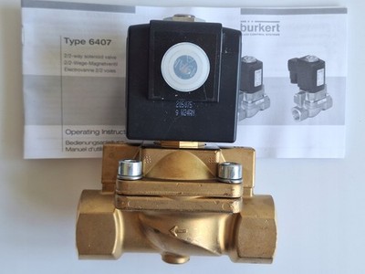 Burkert 320879 Type 6407 A 25.0 EG M5 2/2 NC Solenoid Valve G1 24VDC IP65