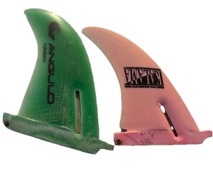 Set Of  3 Vintage 1 Dave Kalama And 1 Angulo, 1 Jimmy Hawaii Wind / Surfing Fins