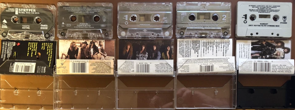 HAIR METAL - 5 CASSETTE LOT - SKID ROW/WARRENT/STRYPER/POISON/FIREHOUSE - Image 3 of 4