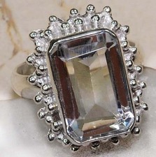 8CT Natural White Topaz 925 Solid Sterling Silver Ring Jewelry Sz 7 B17-4