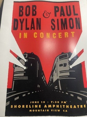 Bob Dylan & Paul Simon 1999 Concert Poster Shoreline Amphitheatre Mountain View