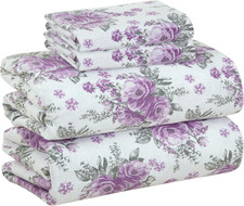 4-Piece Queen Flannel Sheet Set 100 Cotton Warm Soft Deep Pocket Bedding