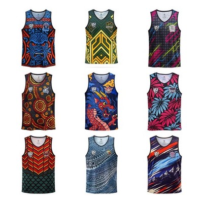 RH MMVII Herren Sommer Strand Weste Rugby Training Singlet (Größen S - 5XL)