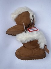 Kidgets Toddler Girls Size 7/8 Brown Faux Fur Lined Boots